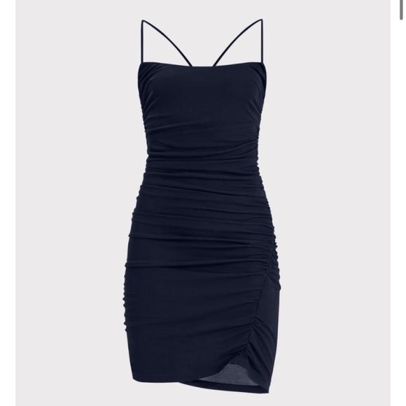 Hervé Léger Ruched Jersey Mini Dress | Classic Blue L - Picture 1 of 12
